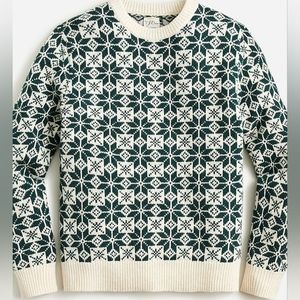 NWT JCrew 100% Lambswool Nordic Fair Isle crewneck sweater - M